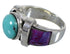 Southwestern Turquoise And Magenta Turquoise Silver Ring Size 5-1/2 WX82091